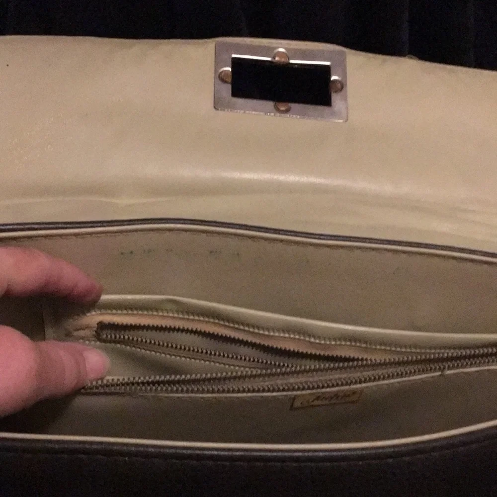 Jaclyn USA Short Handle Brown Faux Leather Vintage Satchel Laptop Bag